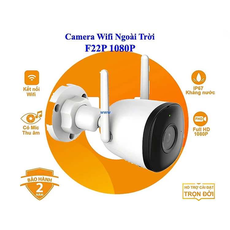 Camera IMOU Bullet 2/2C/2E 2MP ( IPC-F22P), Camera Ngoài Trời, Chống nước IP67